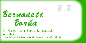 bernadett borka business card